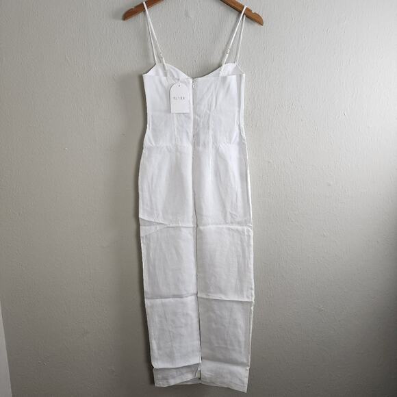 NEW Rumer The Label Bridget Ring Maxi Elegant White Linen Cutout Dress - Picture 8 of 15